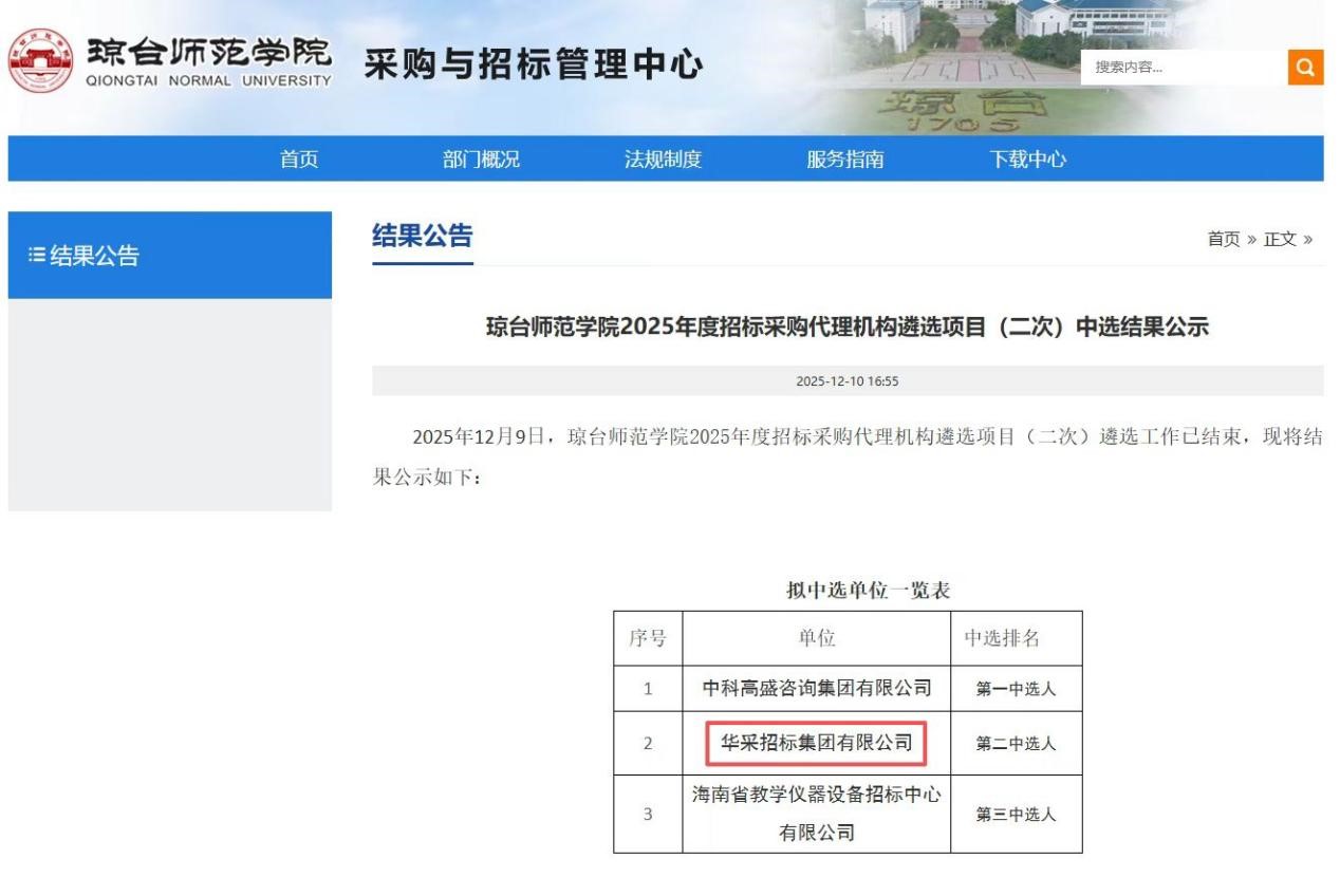 华体会平台-华体会(中国)招标集团连获七家优质单位认可 成功入围多领域招标代理机构 